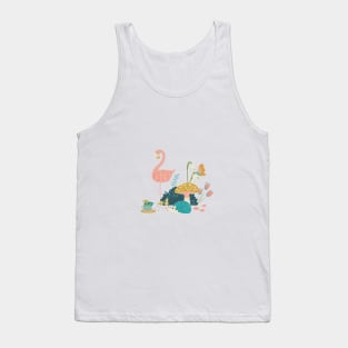 Wandering in Wonderland - Blue + Gold Tank Top